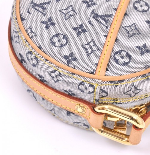 Louis Vuitton Blue Monogram Mini Lin Canvas Leather Jeanne GM Crossbody Bag  at 1stDibs