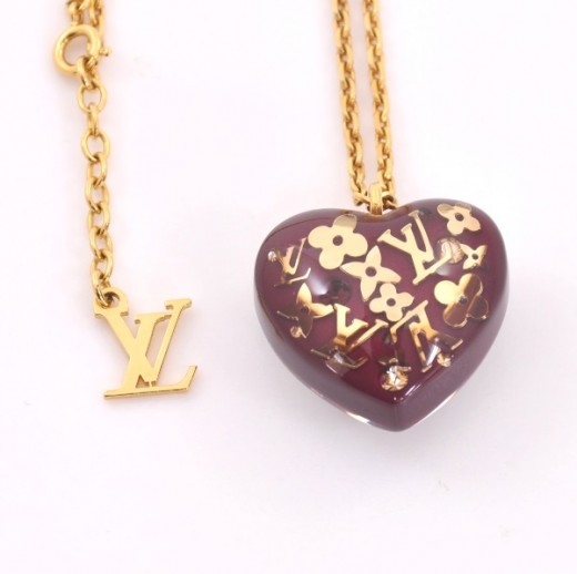 Louis Vuitton Louis Vuitton Purple Heart Shaped Inclusion Necklace