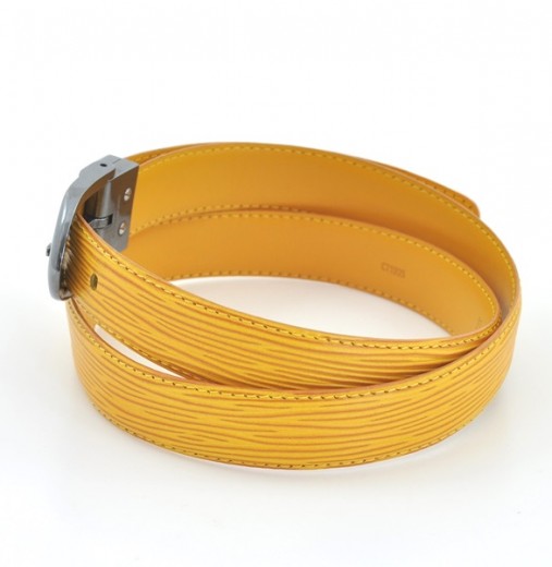 Authentic Louis Vuitton Epi Leather Yellow Belt For 64-74cm with Box From  Japan