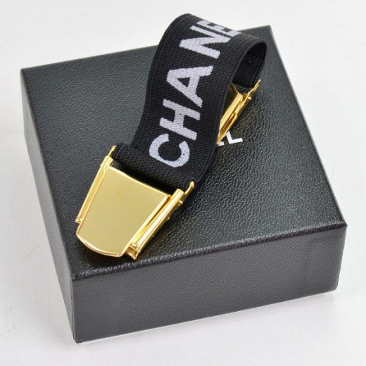 通販生活 ファッション Band Arm Chanel Chanel Black SS151 Tone Gold x Rubber 小物