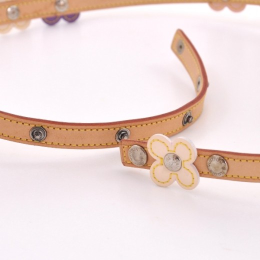 Louis Vuitton Multicolor Vernis Fleur x Vachetta Leather Belt Strap Bracelet  16LVS12