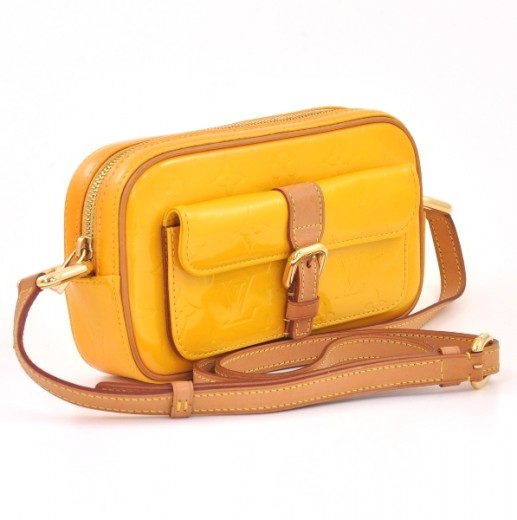 Louis Vuitton - Mustard Yellow Patent Leather Monogram Embossed Should –  Current Boutique