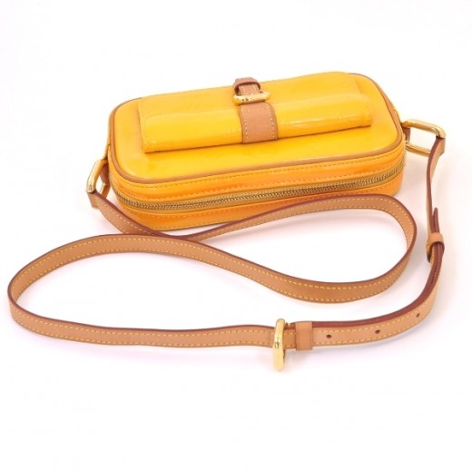 Louis Vuitton Yellow-Orange Monogram Vernis Christie PM Mini Crossbody Bag  19lvs721