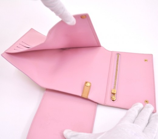 LOUIS VUITTON purse M61581 Portefeiulle Louise Patent leather pink
