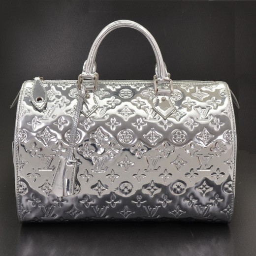 Louis Vuitton LOUIS VUITTON Silver Miroir Speedy 30 City Handbag