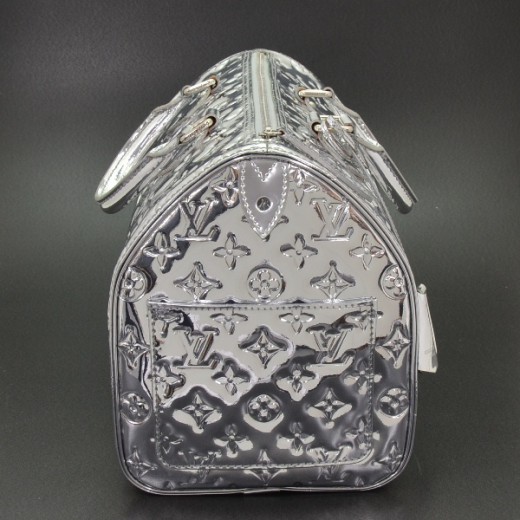 Speedy leather handbag Louis Vuitton Silver in Leather - 34936283
