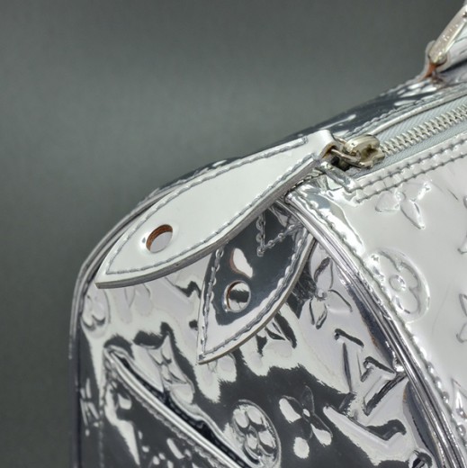 Louis Vuitton Limited Edition Silver Monogram Miroir Speedy 30 Bag -  Yoogi's Closet