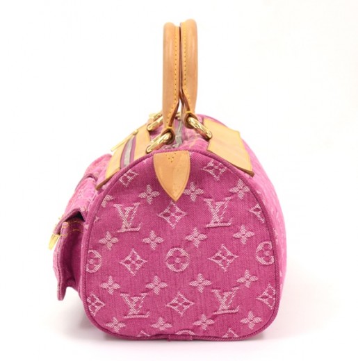 Néo speedy handbag Louis Vuitton Pink in Denim - Jeans - 23772708