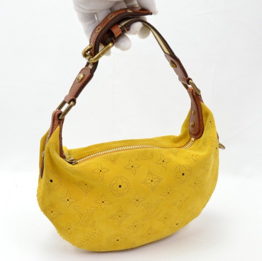 Louis Vuitton LOUIS VUITTON Onatah PM Yellow Suede Leather