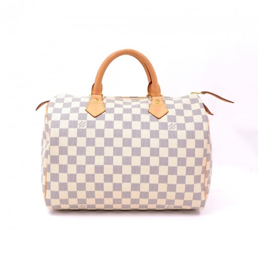 Louis Vuitton Speedy Bandoulière 30 White Canvas Handbag (Pre-Owned)