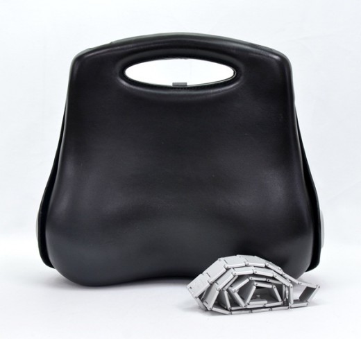 Chanel Chanel Black Leather 2005 Limited Hard Case Bag SS692