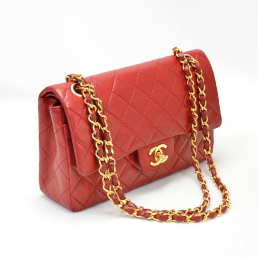 Chanel Chanel Red Quilted leather 2.55 9 shoulder bag gold Chain CC