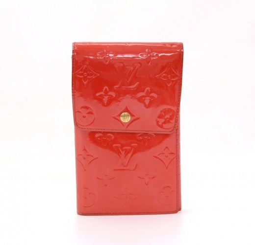 Louis Vuitton Agenda Pm Red Patent Leather Wallet (Pre-Owned)