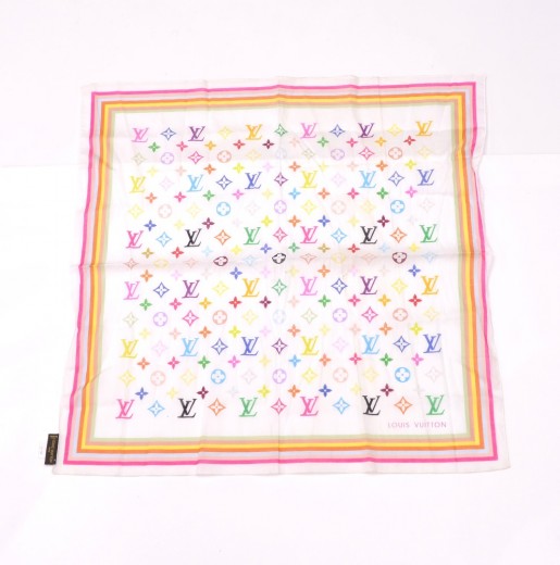 Louis Vuitton Multicolor Print Silk Square Scarf