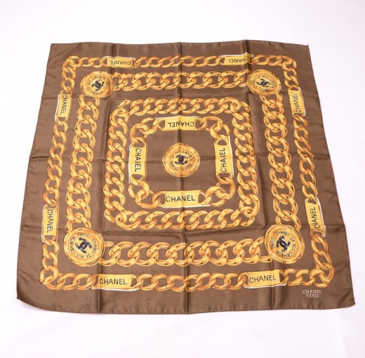 Chanel Chanel Brown CC Chain Logo Scarf