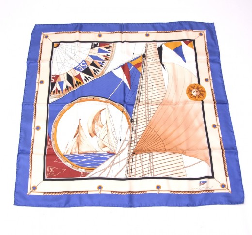 Louis Vuitton Limited Edition Cup Blue Cotton Scarf