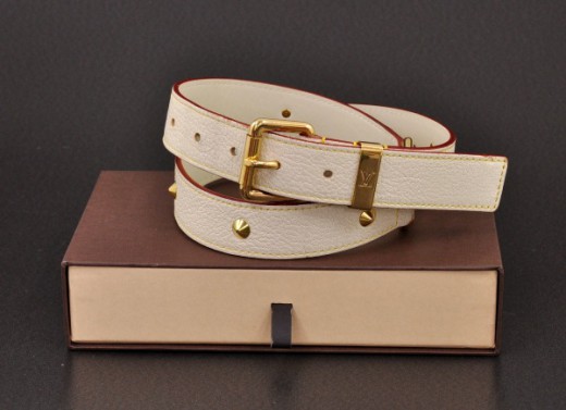 Initiales leather belt Louis Vuitton White size 85 cm in Leather - 24286631