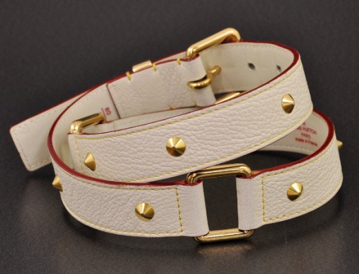 Leather belt Louis Vuitton White size 85 cm in Leather - 37879913