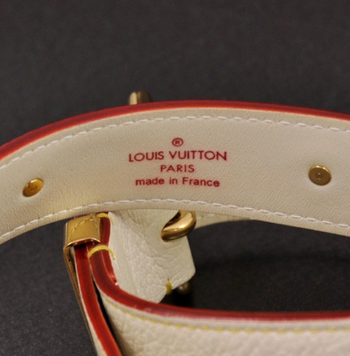 Louis Vuitton White Suhali Leather Narrow Double Tour Belt Size Small -  Yoogi's Closet