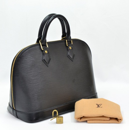 LOUIS VUITTON Louis Vuitton Epi Alma Handbag Leather Noir Black M52142