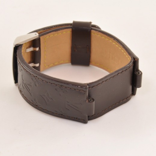 Louis Vuitton monogram leather strap for watches brown & yellow