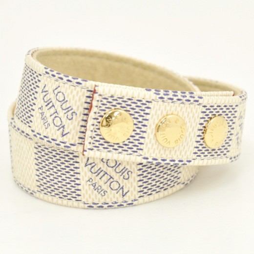 Louis Vuitton Damier Azur leather bracelet