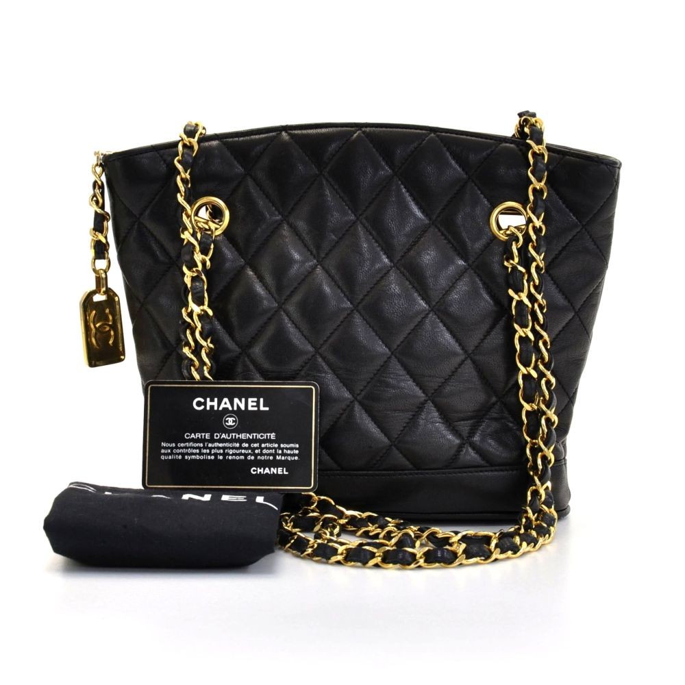 Chanel Vintage Chanel Black Quilted Leather Medium Shoulder Bag