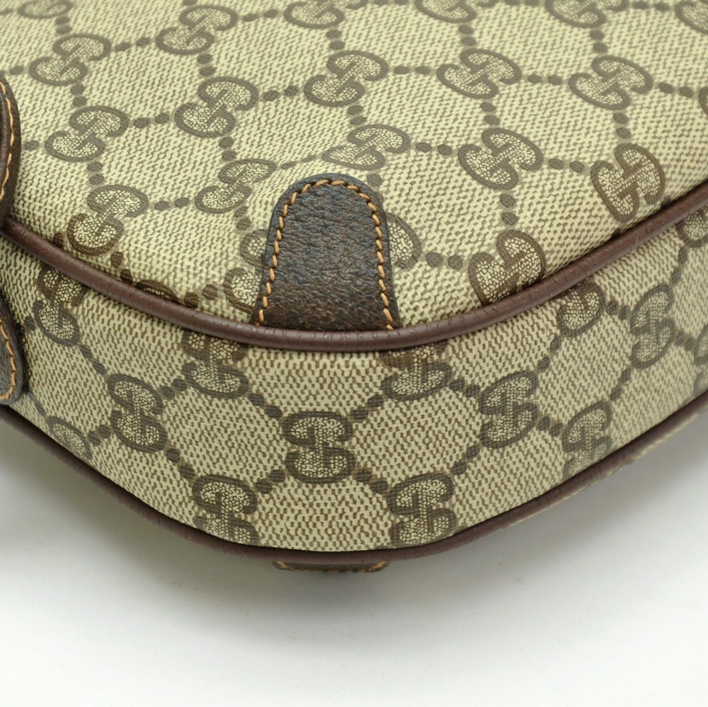 Gucci Vintage Monogram Pochette Flap Shoulder Bag Brown For Sale at 1stDibs