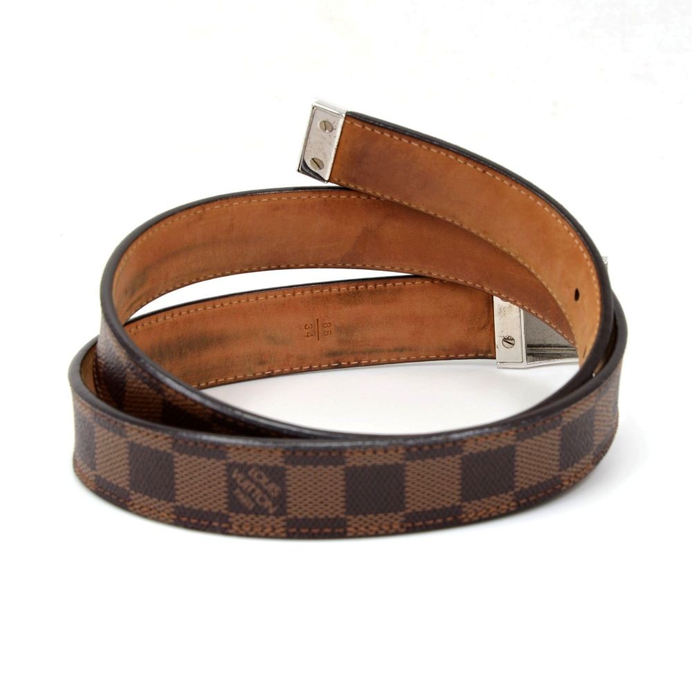 brown leather belt damier