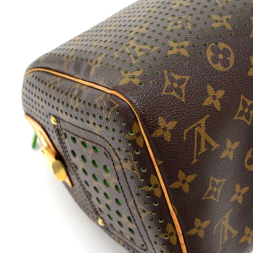 Louis Vuitton Limited Edition Monogram Perforated Speedy 30 Green 