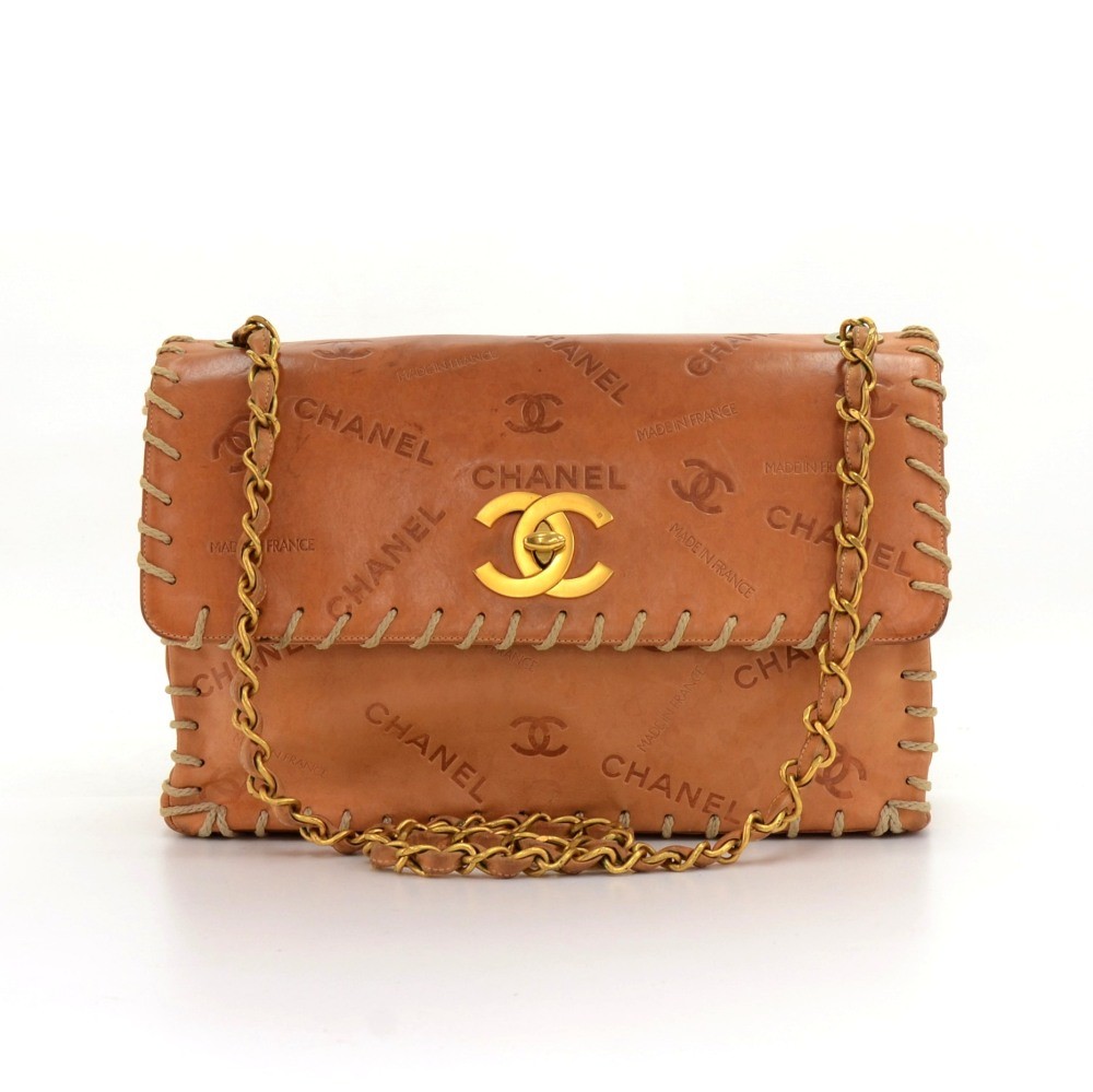 Chanel Chanel 13 Jumbo Brown Cowhide Leather Large Shoulder Flap