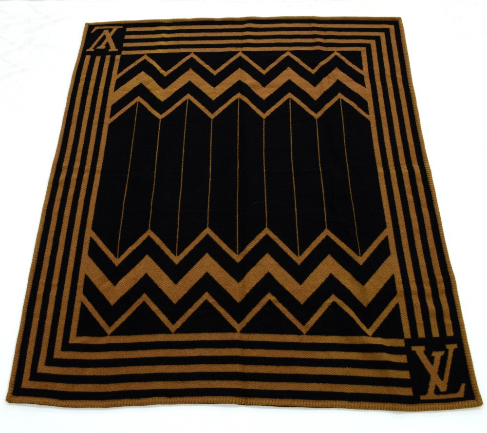 Louis Vuitton Karakoram Blanket Wool & Cashmere In Brown & Beige