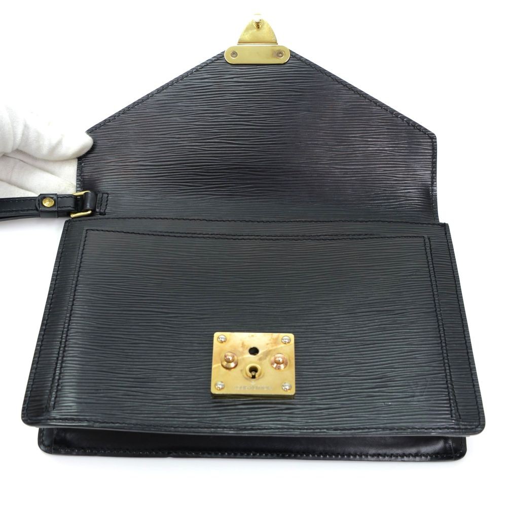 Louis Vuitton Louis Vuitton Sellier Dragonne Black Epi Leather