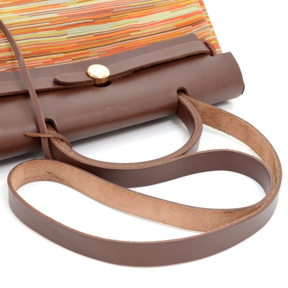 Hermès Brown, Neutrals, Orange Vibrato Herbag PM 28