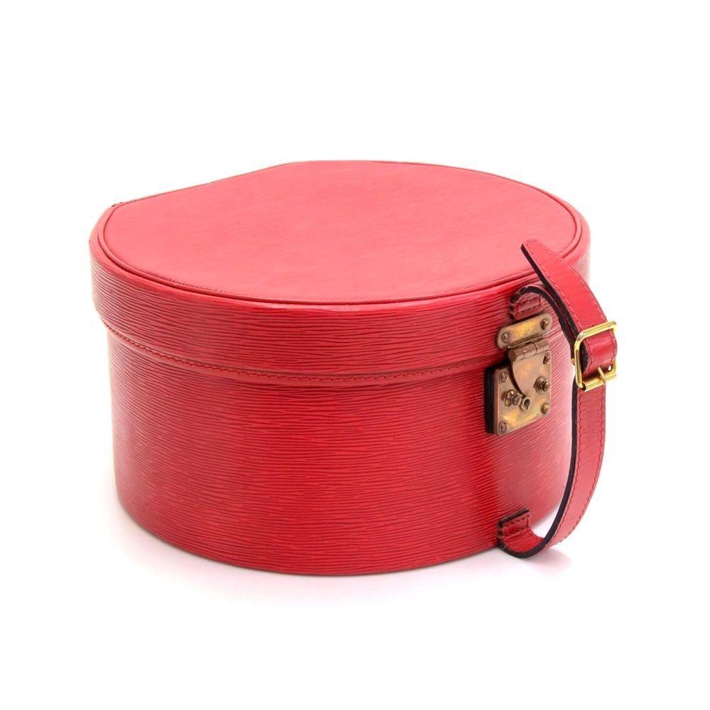 Louis Vuitton Boite Chapeaux 50 Hat Box Red Epi Leather Luggage Trunk