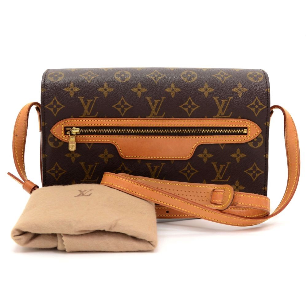 Saint-germain vintage linen crossbody bag Louis Vuitton Brown in Linen -  30159557