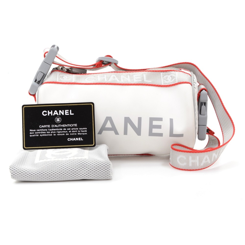 Chanel Chanel Sports Line White Rubber x Nylon Hand Pochette Bag