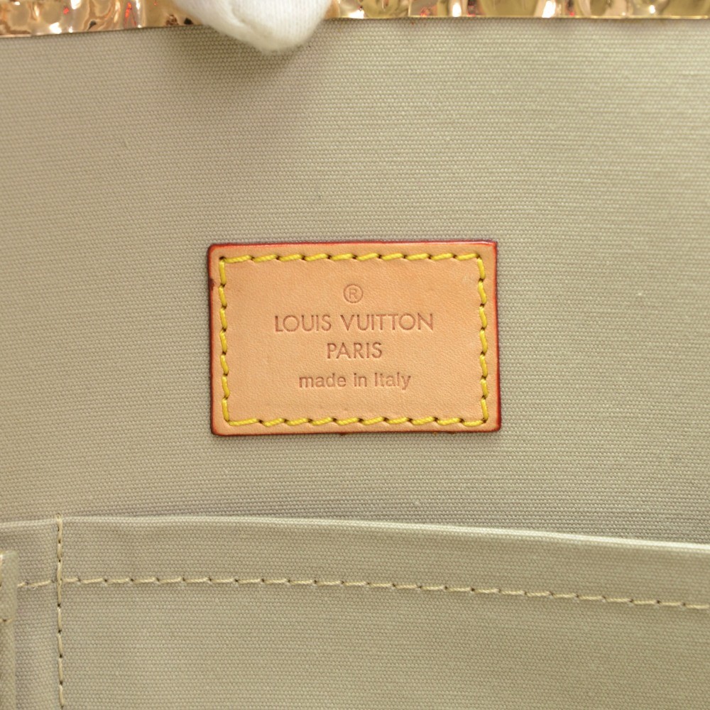 Auth Louis Vuitton Sac Plat GOLD tone Monogram Mirror Tote Hand Bag  1G070030n"