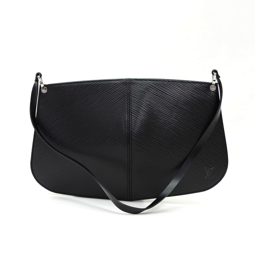Louis Vuitton Black Epi Leather Demi Lune Pochette Handbag