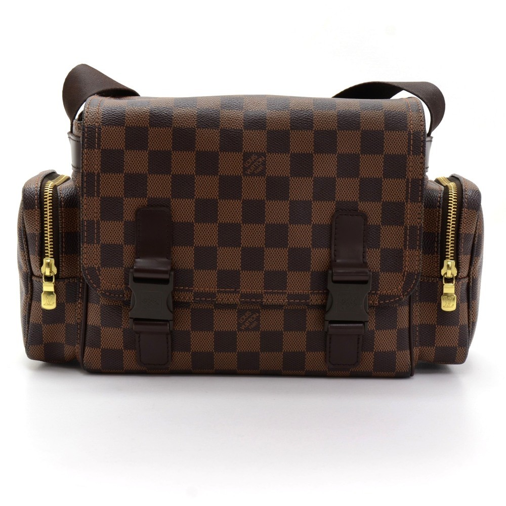 Louis Vuitton, a damier ebene Melville reporter bag, featuring the maker's  damier check coated canva