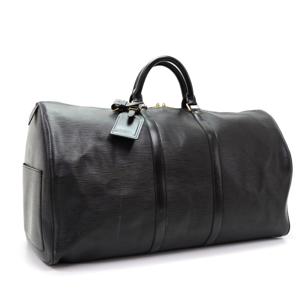 Louis Vuitton Black Epi Leather Noir Keepall 55 Boston Duffle Bag Trav –  Bagriculture