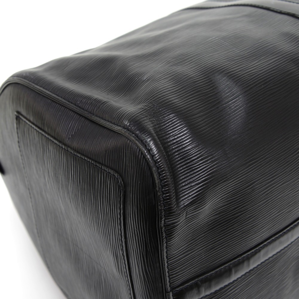 Louis Vuitton Black Epi Leather Keepall 55 Travel Duffle Bag – Italy Station
