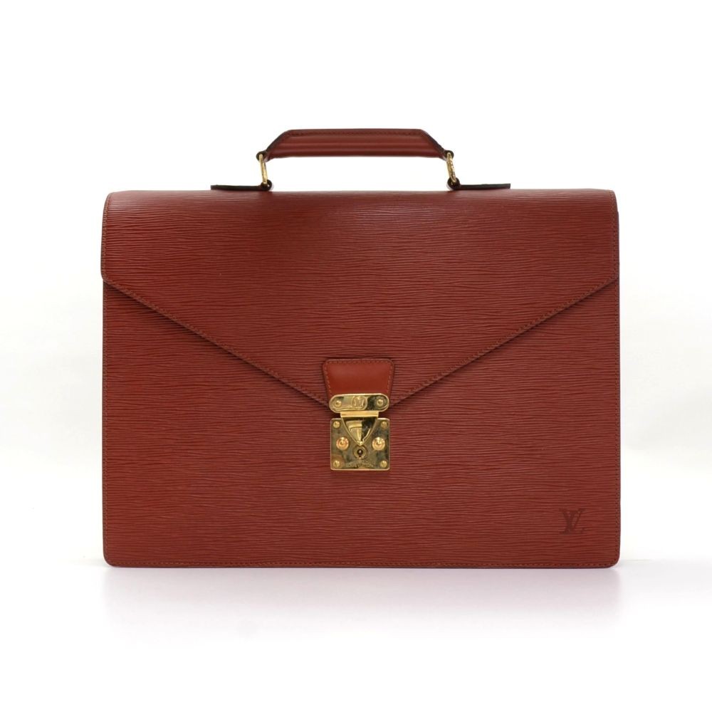 Pre-owned Louis Vuitton Serviette Ambassadeur Leather Crossbody Bag In  Brown