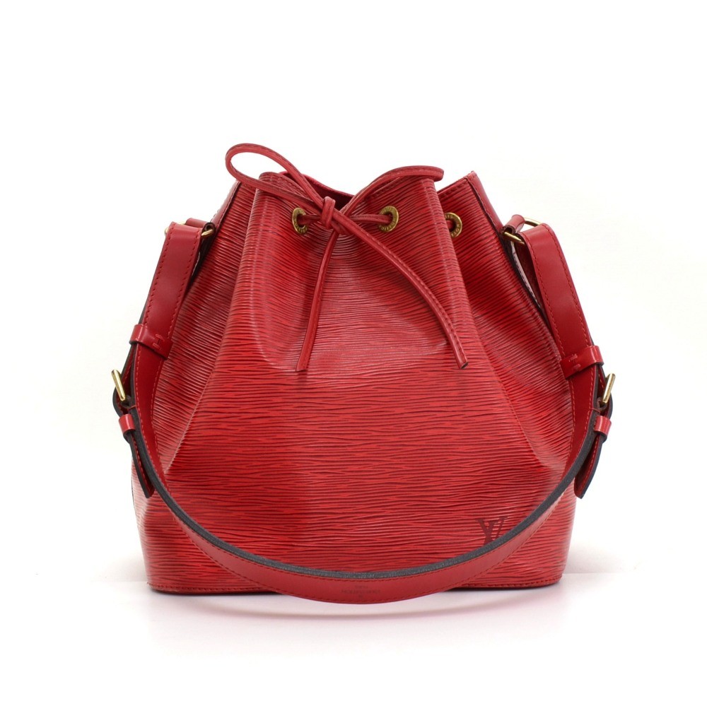 Louis Vuitton Louis Vuitton Petit Noe Red Epi Leather Shoulder Bag