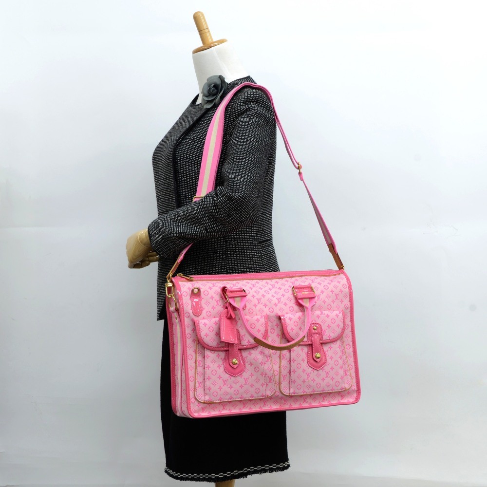 Louis Vuitton Pink Monogram Mini Lin Sac Mary Kate Red Dark red Leather  Cloth Pony-style calfskin Cloth ref.313009 - Joli Closet