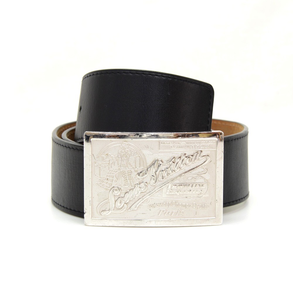 Louis Vuitton Belt Jeans Black in Calfskin with Silver-Tone - US