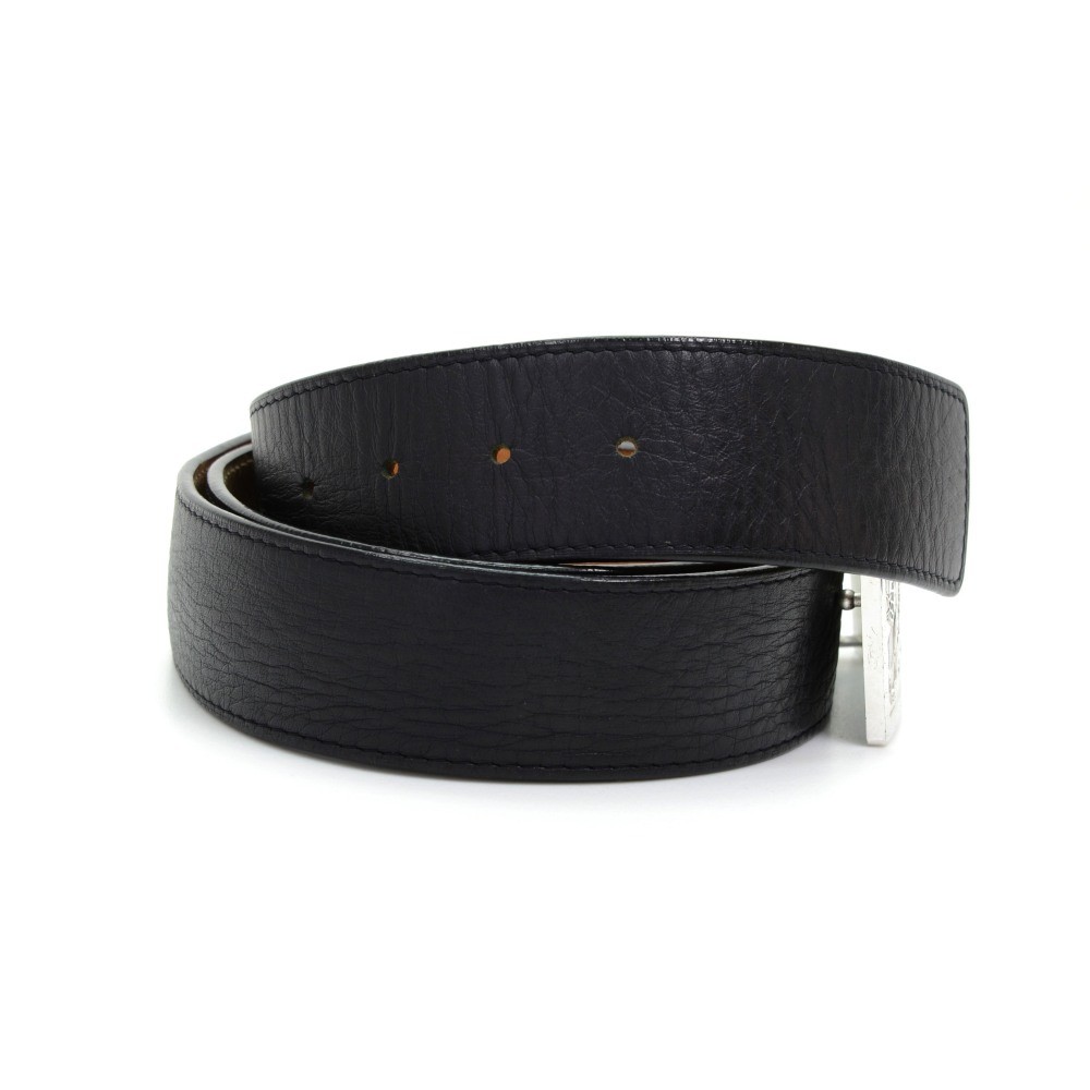 LOUIS VUITTON Ceinture Jeans Rectangular Buckle Leather Belt Black