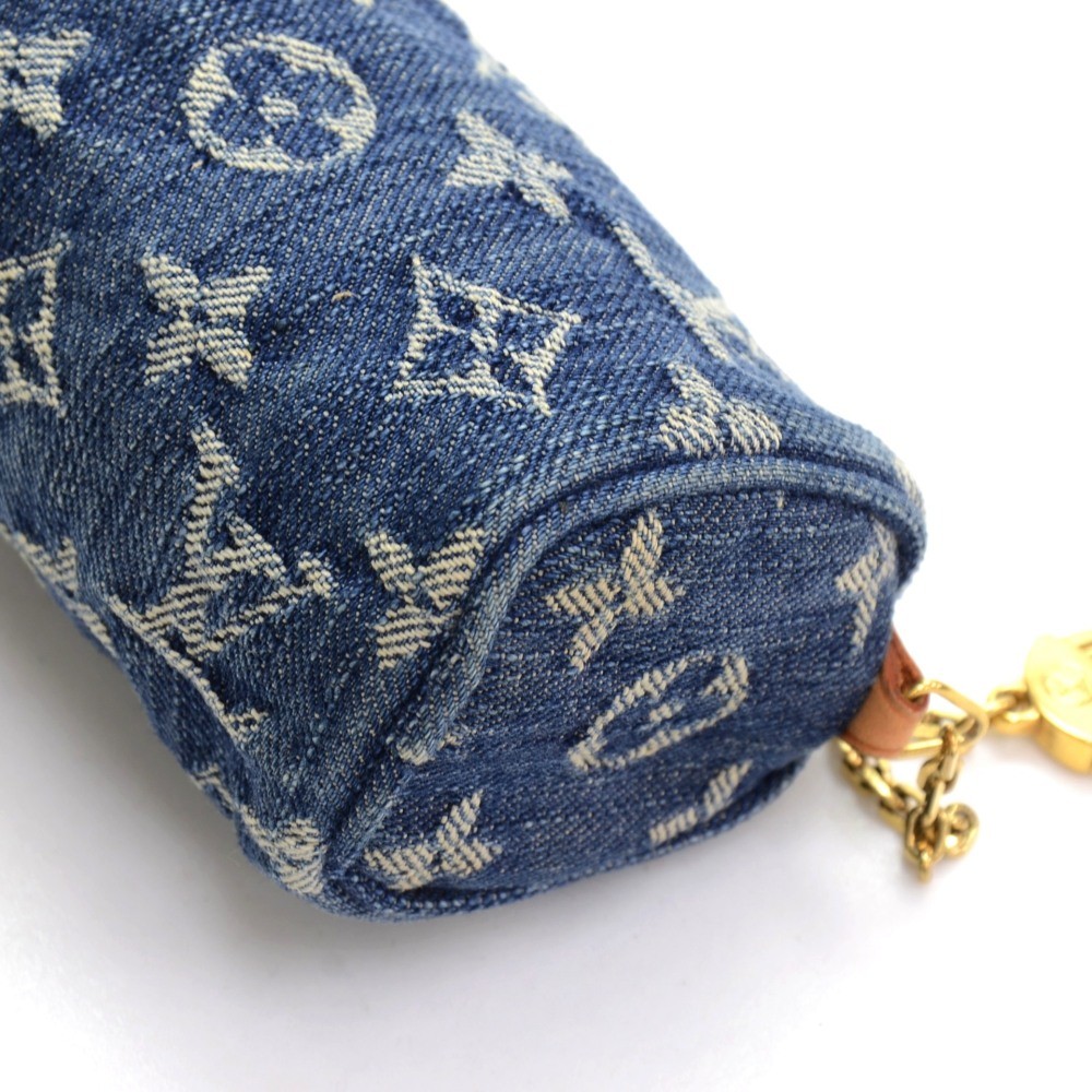 Louis Vuitton, Bags, Soldlouis Vuitton Mini Bb Denim Speedy Cles Key Pouch