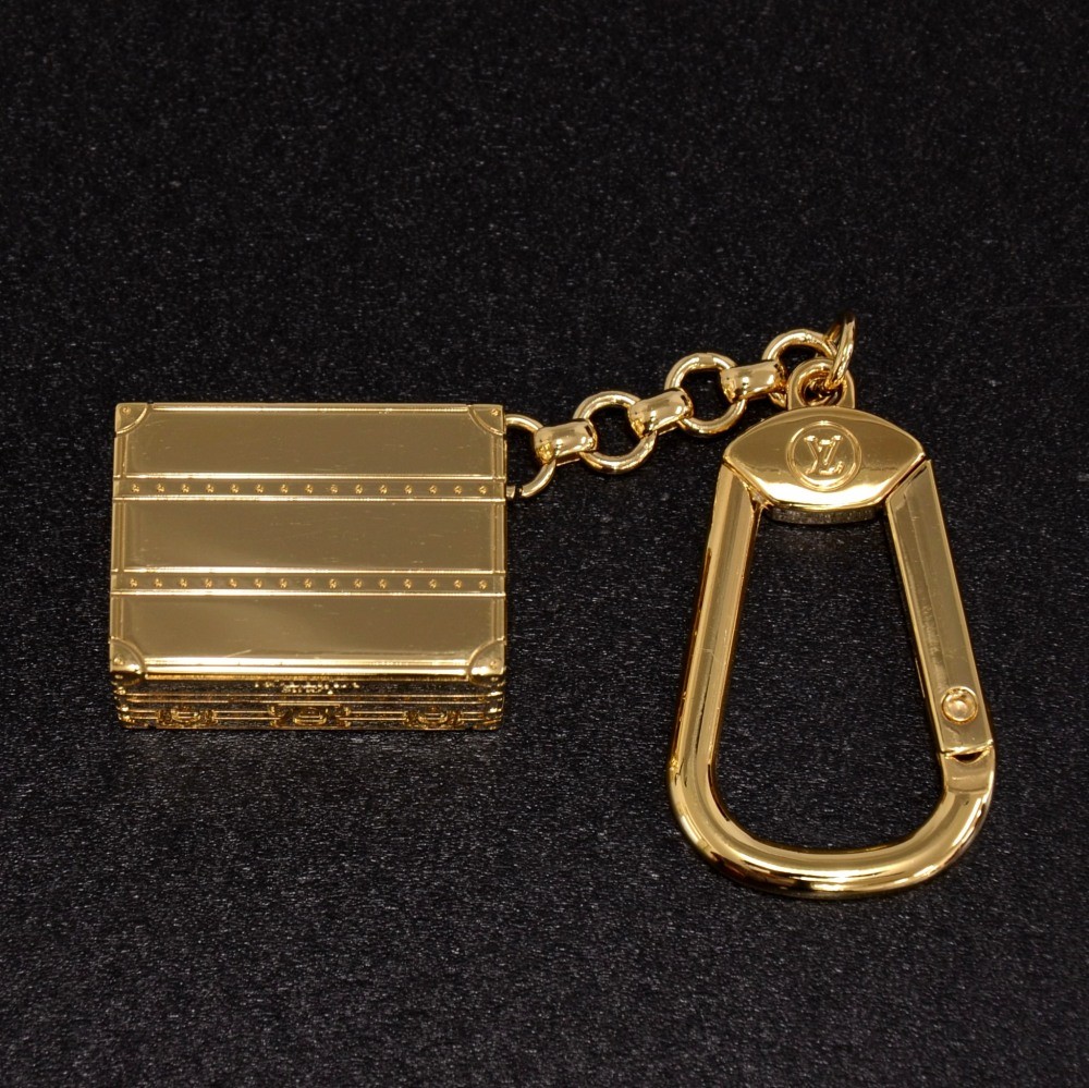 LOUIS VUITTON Portefeuille Accordion Chain Key Holder Gold LV Auth th2598