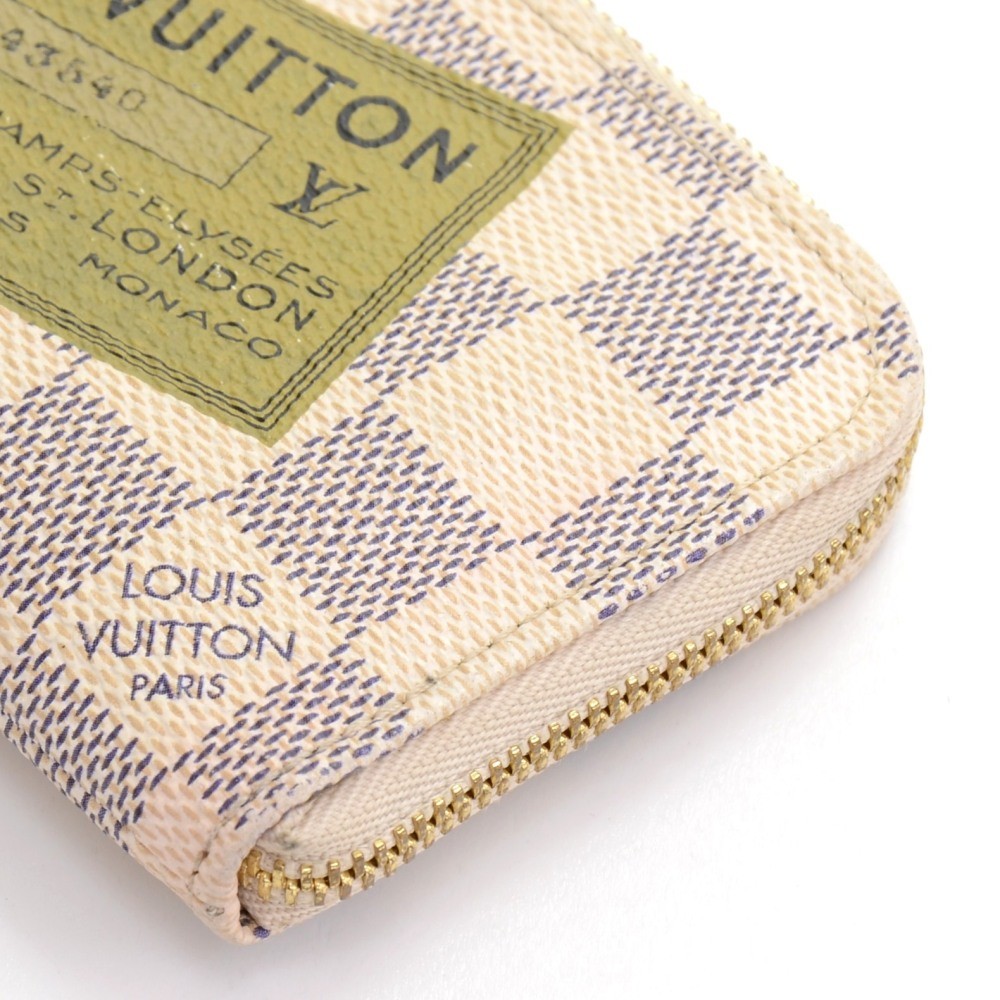 Louis Vuitton Damier Azur Pochette Cles Compris Coin Purse N63085 Lv